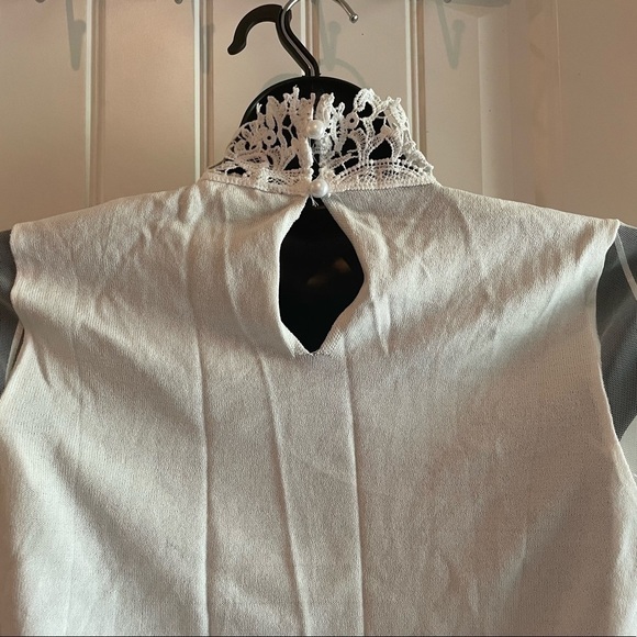 ADIVA sheer sleeve white sweater - Picture 15 of 15